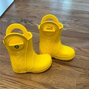 CROCS Kids' Bright Yellow Waterproof Rain Boots
